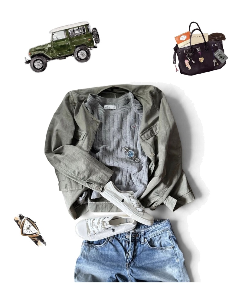 Styling inspiration for Cable Knit Sweater, Grey