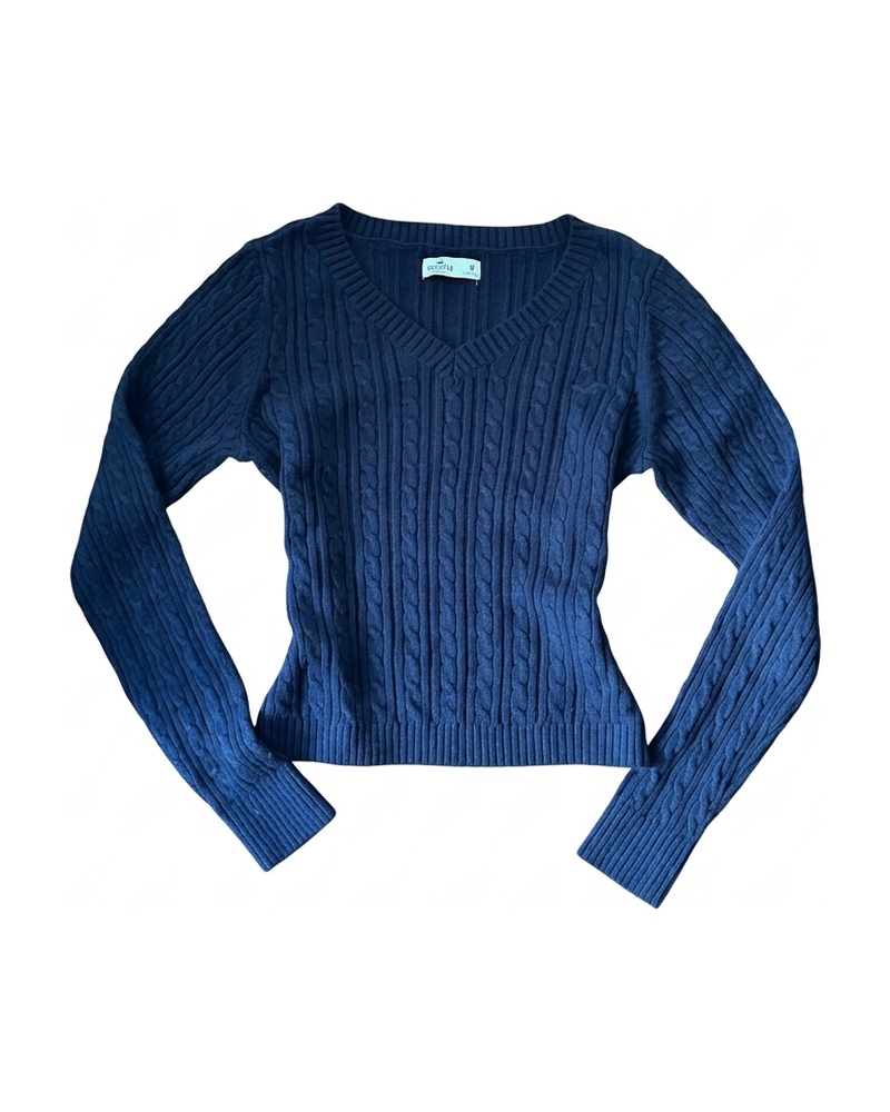 Cable Knit Sweater, Navy