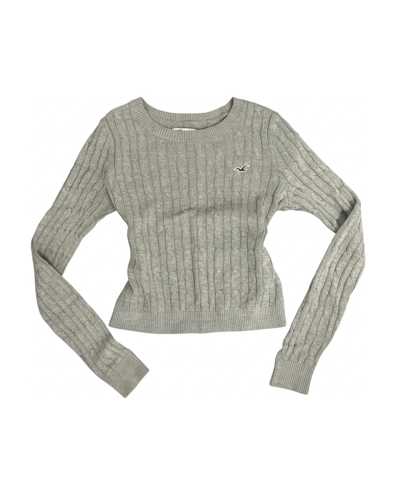 Cable Knit Sweater, Grey