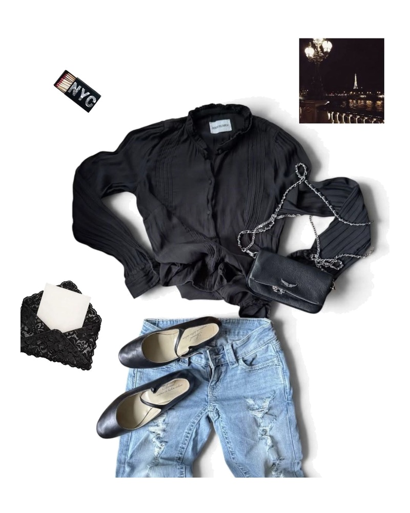 Styling inspiration for Pintuck Blouse, Black