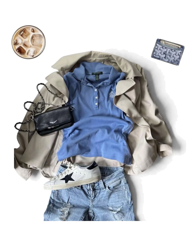 Styling inspiration for Crest Polo, Pastel Blue