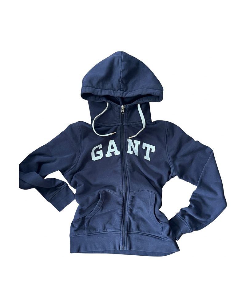 Logo Zip Hoodie, Navy