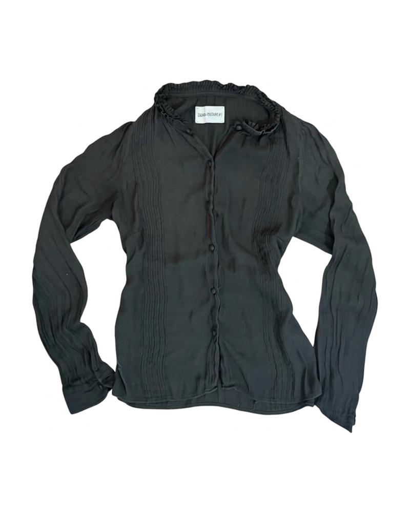 Pintuck Blouse, Black