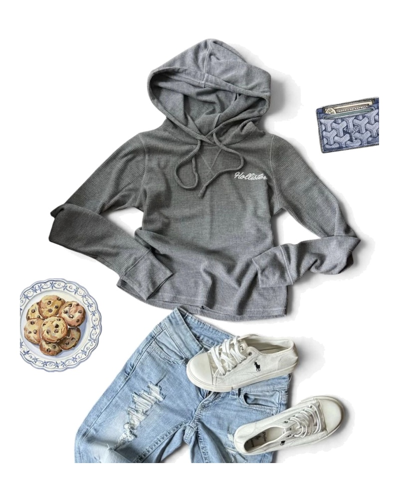 Styling inspiration for Waffle Knit Hoodie, Grey
